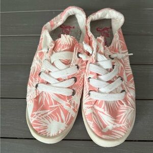 Jelly pop  Dallas lace up Coral  Palm Print Sneakers